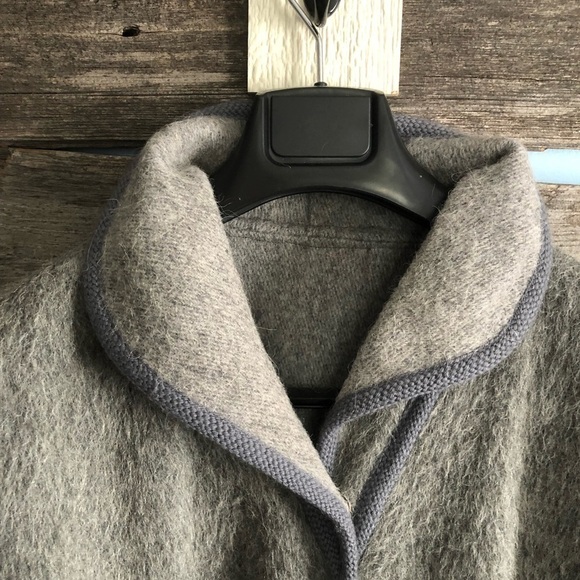 VINTAGE handmade grey wool cape plus size - Picture 7 of 9
